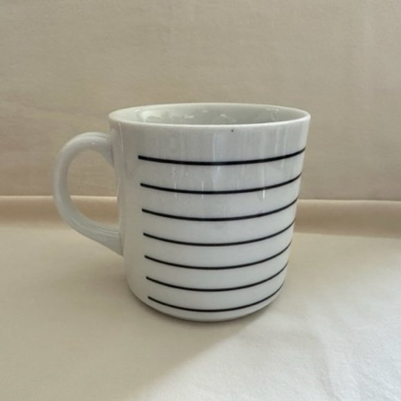 Black and White Stripe Coffee Mug - Picture 2 of 8
